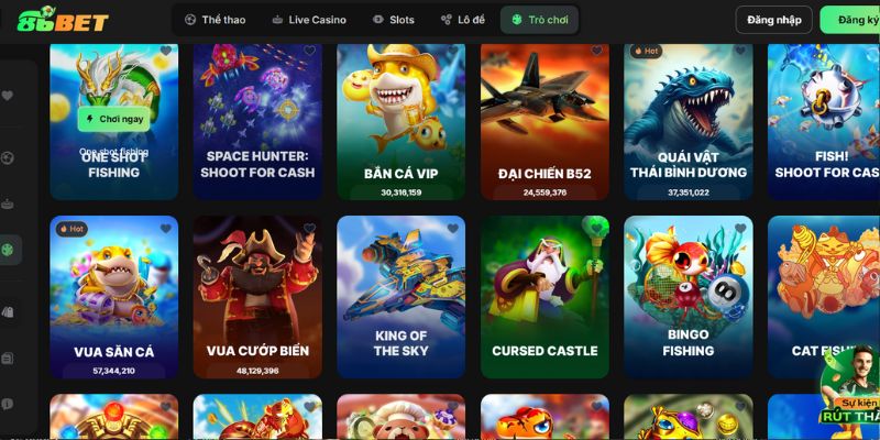 Bắn cá trực tuyến - Giao diện đẹp, đạn bắn cực mạnh