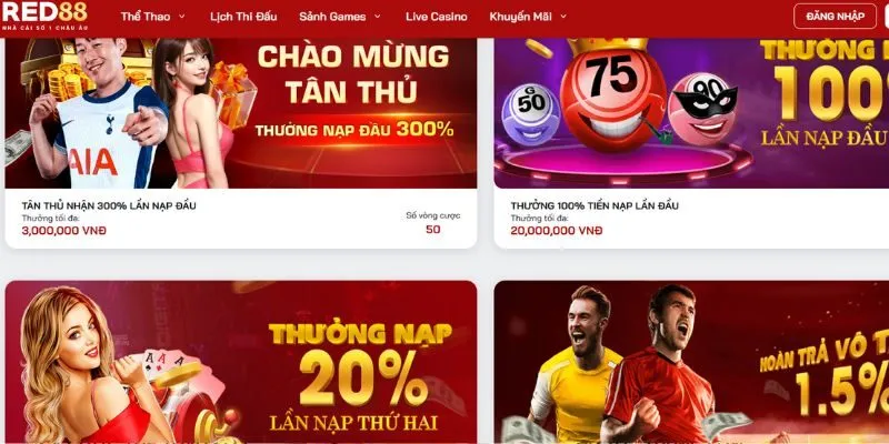 Cập nhật ngay các khuyến mãi mới nhất RED88