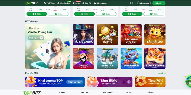 Cược thể thao tại TOPBET - Hàng trăm trận đấu mỗi ngày