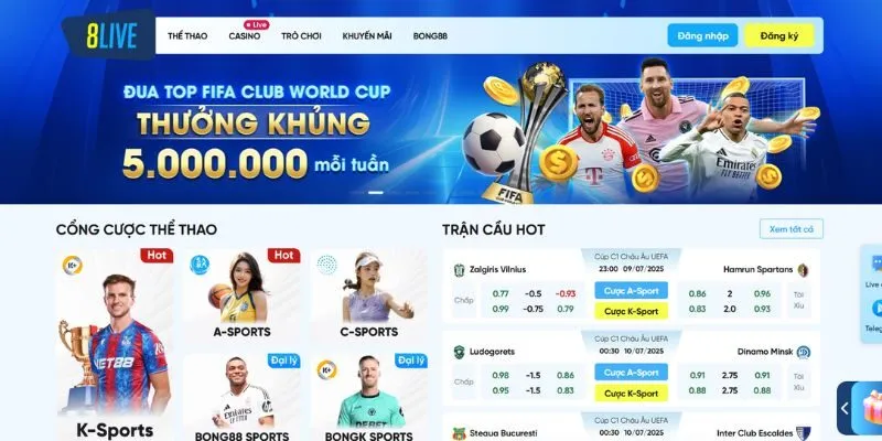 Đặt cược ngay - theo dõi kết quả bóng đá trực tiếp từng giây!