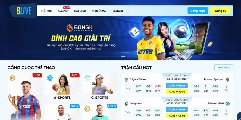 Khám phá 8LIVE - sân chơi cá cược thể thao hàng đầu châu Á!