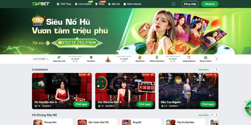 Khám phá giao diện TOPBET hiện đại, tốc độ xử lý nhanh