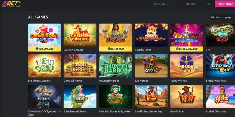 Những trò chơi gây bão tại nhà cái NBET